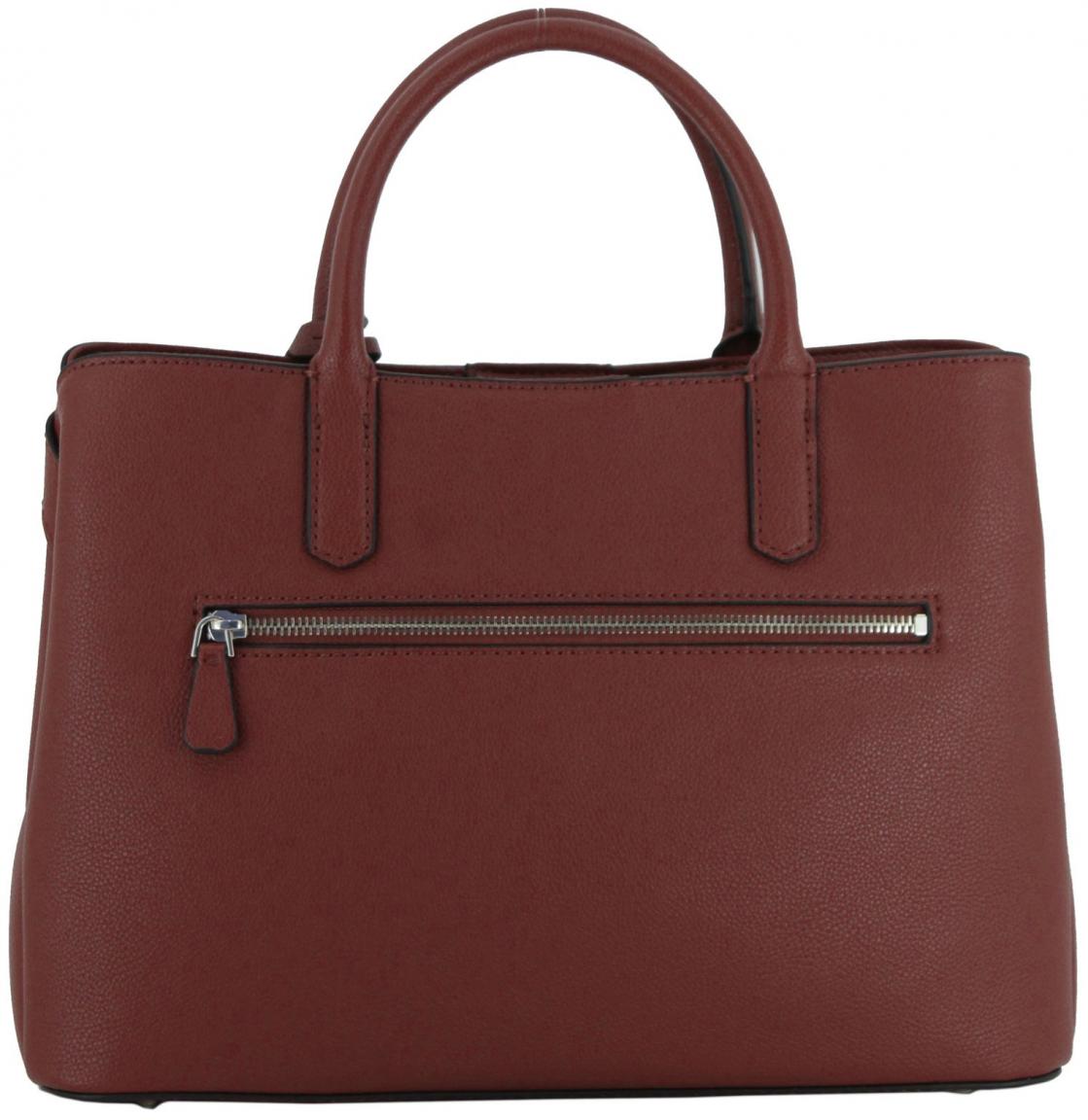Guess Gregoria Girlfrind Satchel Red dunkelrote Henkeltasche mit Zierriemen