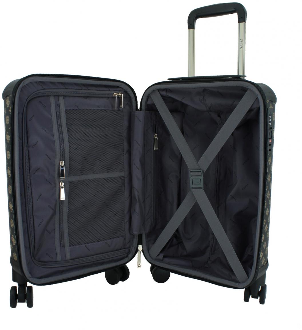Guess Handgepäckkoffer Wilder Travel Brown dunklabraun Logoprint