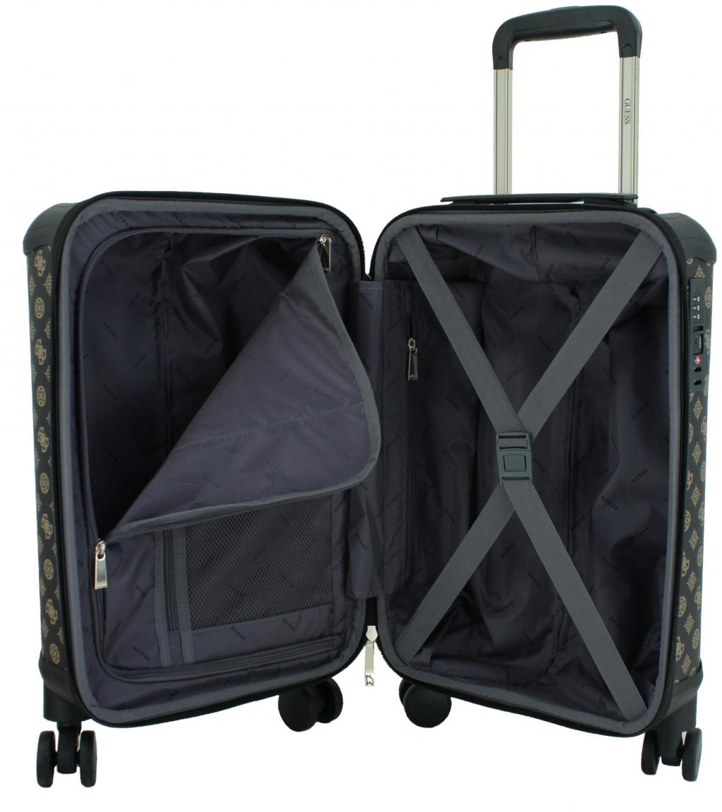 Guess Handgepäckkoffer Wilder Travel Brown dunklabraun Logoprint