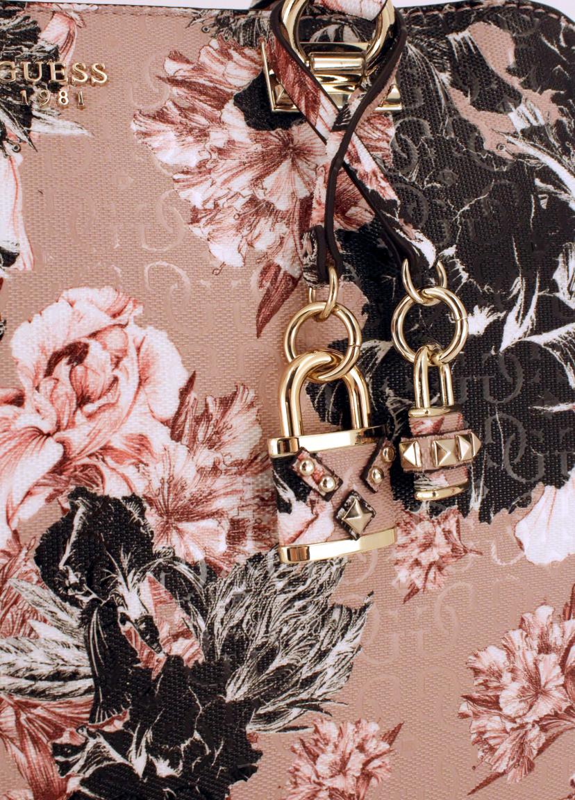 Guess Handtasche Halley Synthetik Blumen Pink Floral