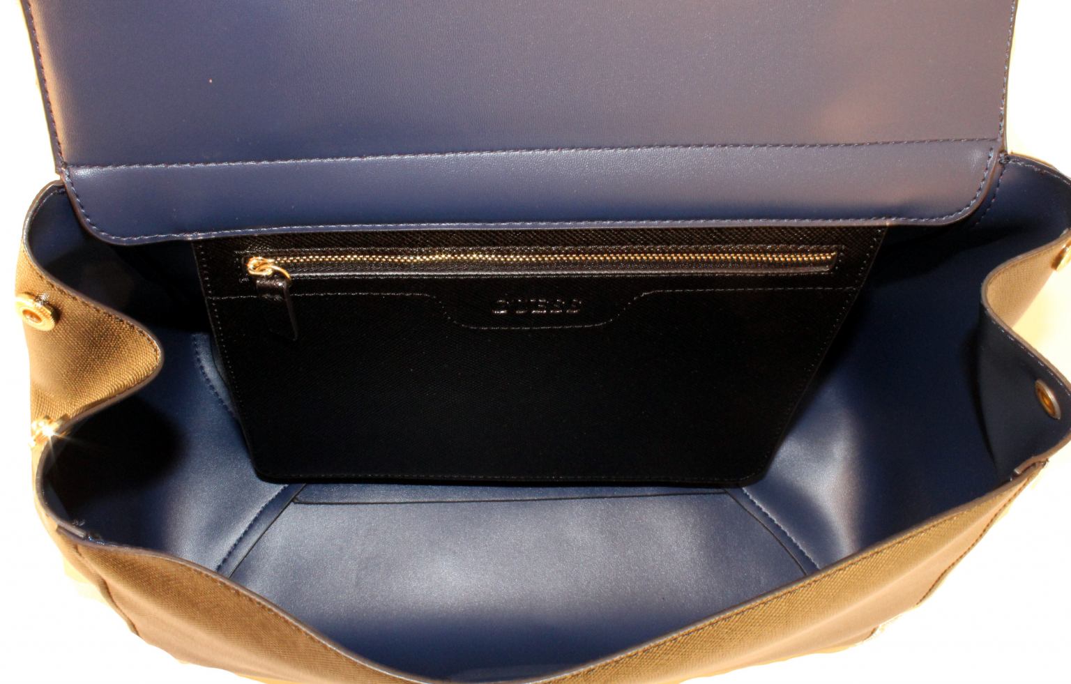 Guess Handtasche Henkel Kunstleder Rot/Gold