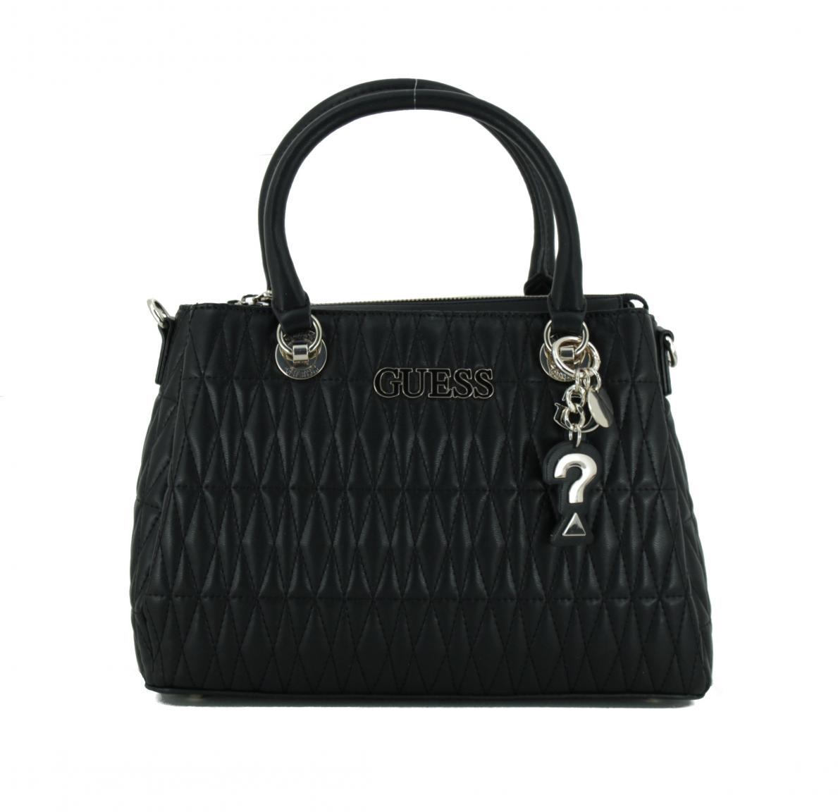 Guess Henkeltasche Brinkley Black Schwarz Stepp Naht Charm