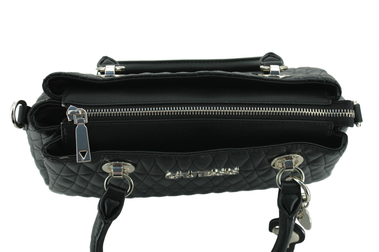 Guess Henkeltasche Brinkley Black Schwarz Stepp Naht Charm