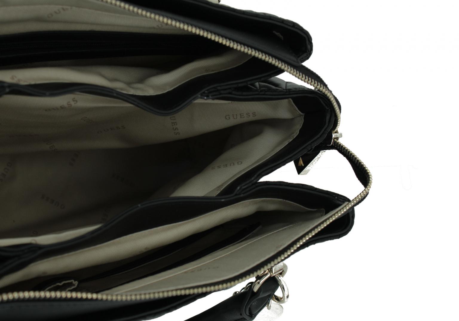 Guess Henkeltasche Brinkley Black Schwarz Stepp Naht Charm