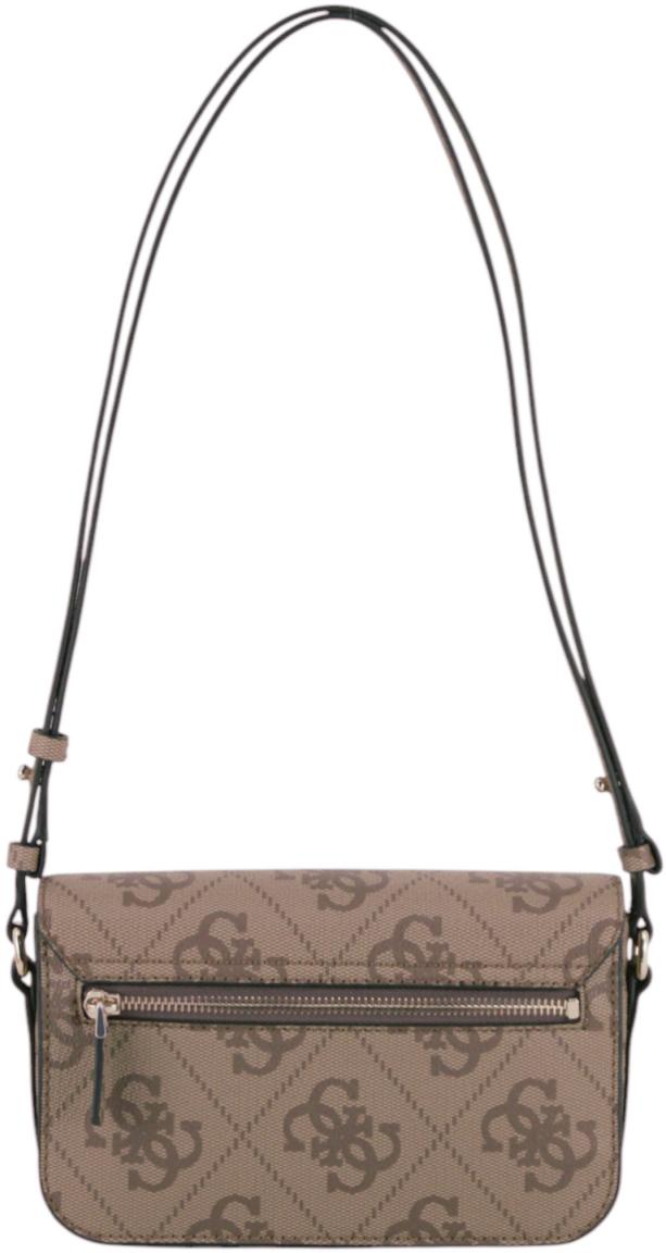 Guess Janie Logo Schultertasche Coal Logo Grau