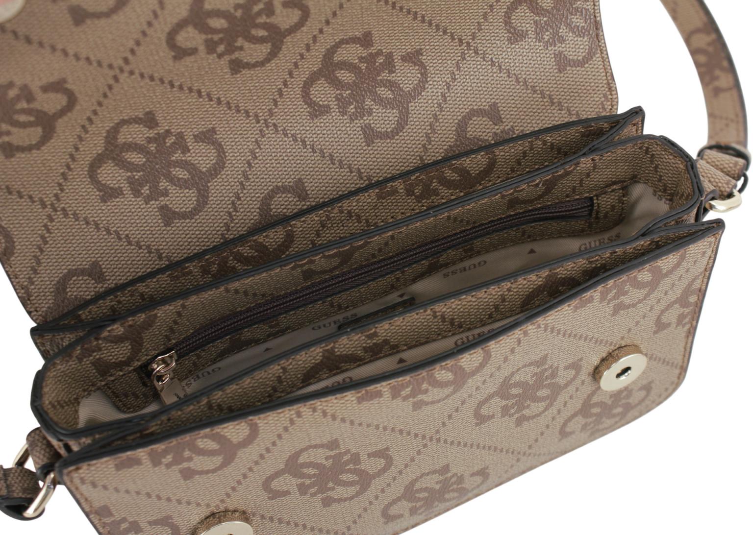 Guess Janie Logo Schultertasche Stone Hellbeige