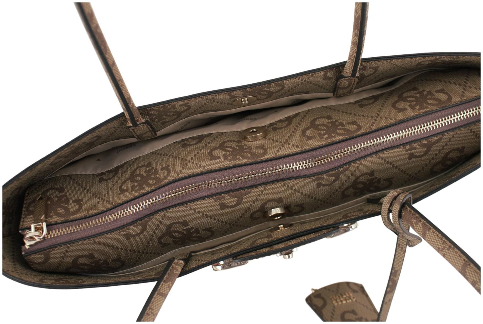 Guess Janie Logo Shopper Latte Logo