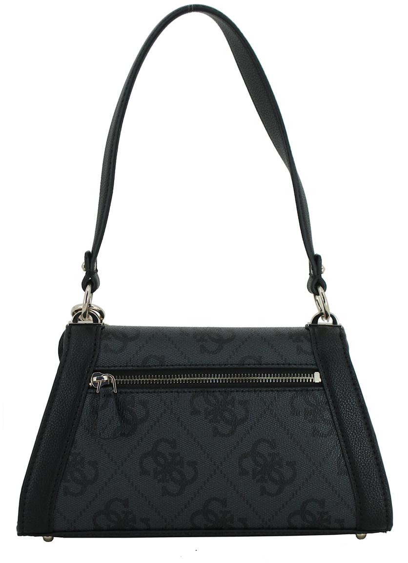 Guess Karnilla Flap Shoulder Bag Coal Logo schwarz grau Abendtasche