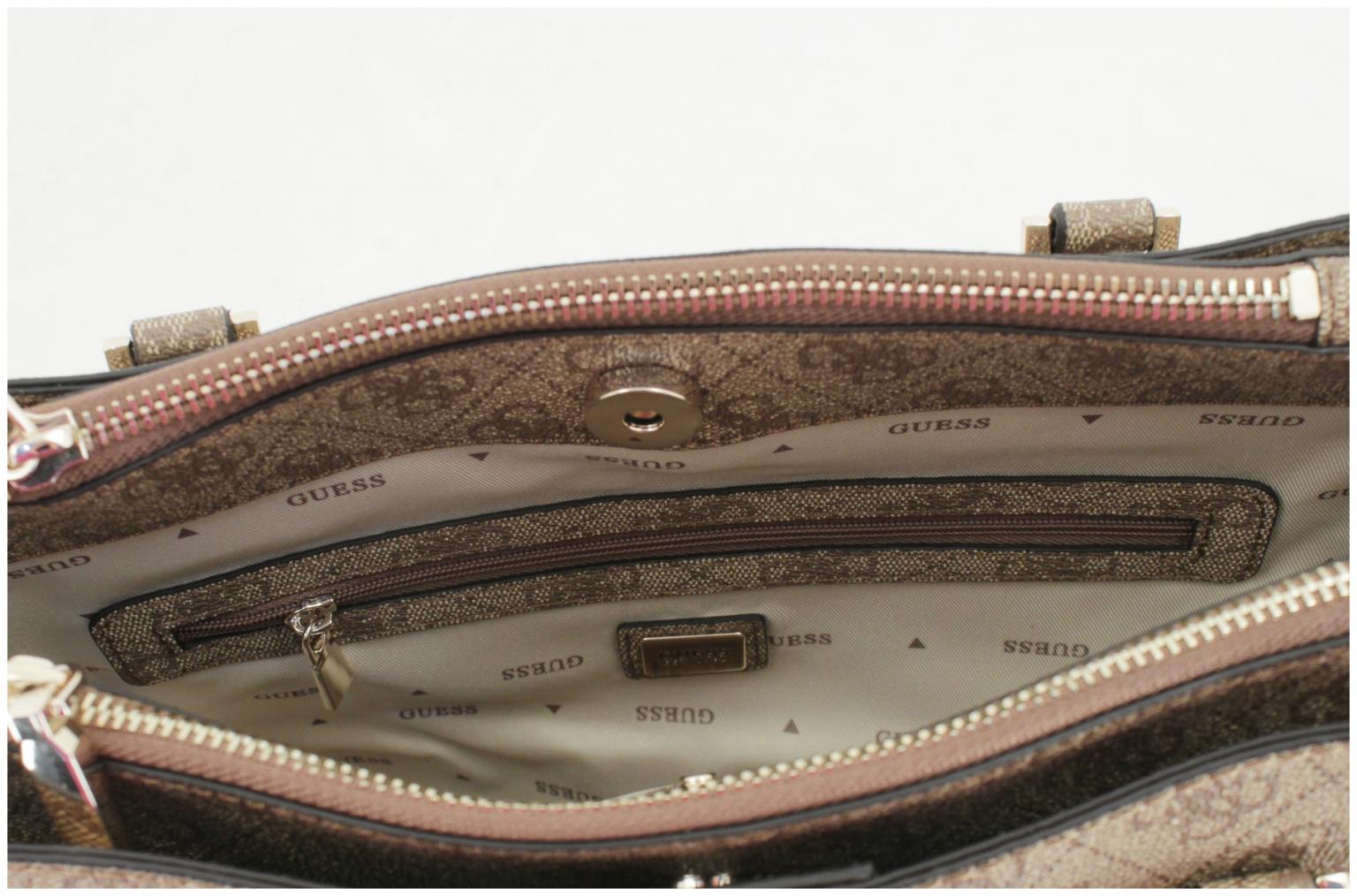 Guess Katya Multi Compartment Damentasche Latte Logo beige