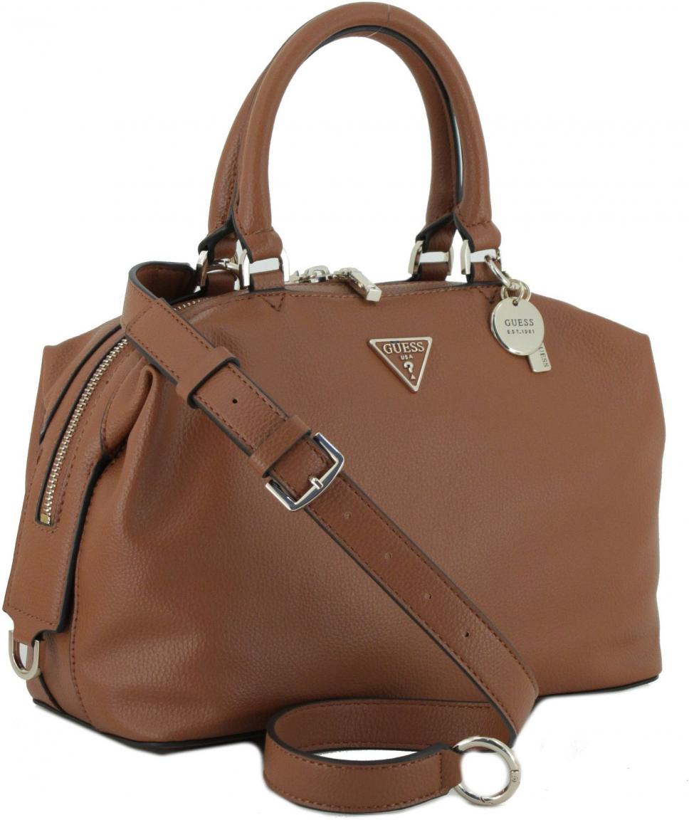 Guess Kersti Kurzgrifftasche Cognac braun wandelbar