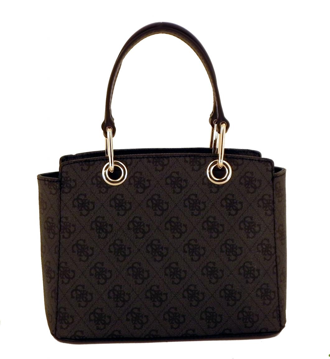 Guess Kurzgrifftasche Jacqui Coal Anhänger gold braun