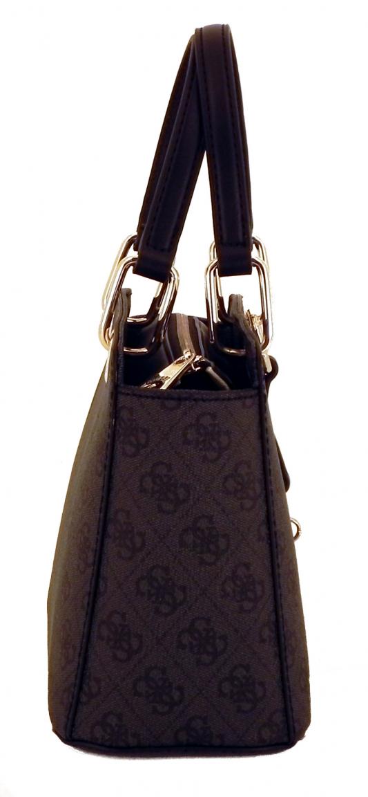 Guess Kurzgrifftasche Jacqui Coal Anhänger gold braun