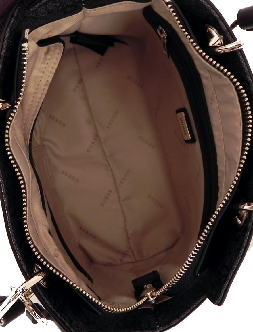 Guess Kurzgrifftasche Jacqui Coal Anhänger gold braun