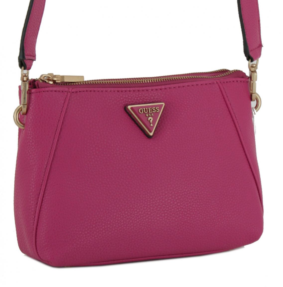 Guess Laryn Pebbled Dual Zip Umhängetasche Fuchsia pink