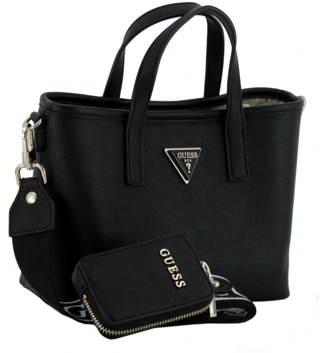 Guess Latona Mini Tote Set mit Innentasche schwarz Henkeltasche