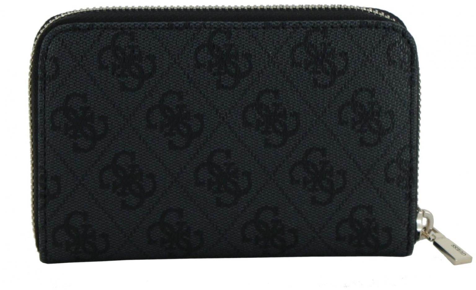 Guess Laurel II SLG Damengeldtasche Coal Logoprint grau schwarz
