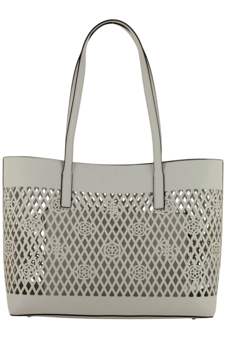 Guess Letty Shopper Stanzmuster Innentasche Off White