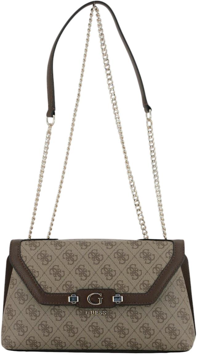 Guess Lindsey Überschlagtasche Coal Logo - Grau