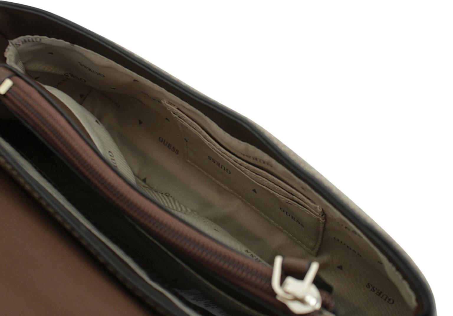 Guess Lindsey Überschlagtasche Latte Logo - Braun