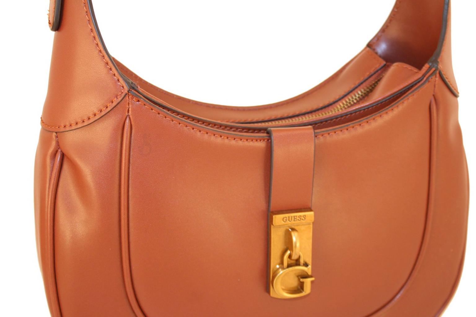 Guess Maime Schultertasche Whiskey Braun Messing Gürtel  FEHLER