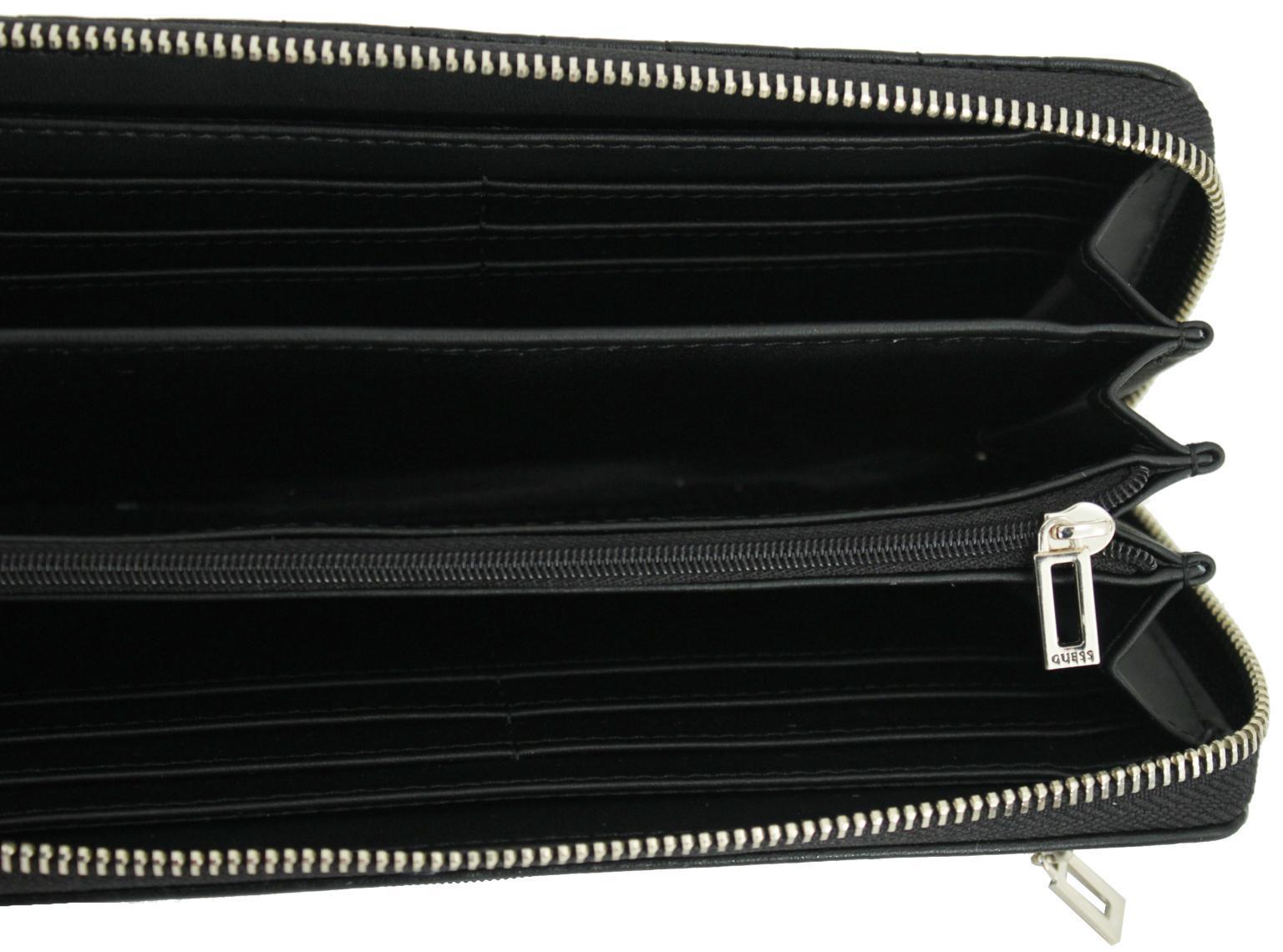 Guess Meridian Geldbörse schwarz Handgelenkschlaufe Zipper