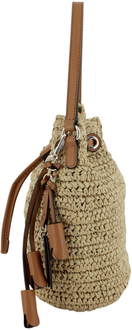 Guess Ofelia Beuteltasche Natural Cognac Bast