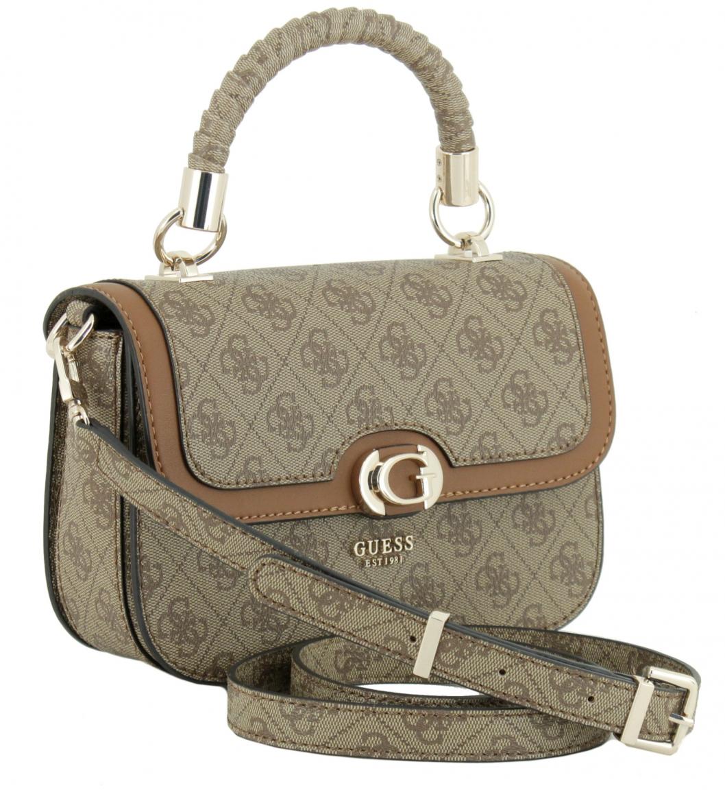Guess Orlina Logo Top Handle Bag Latte beige braun Kurzgrifftasche