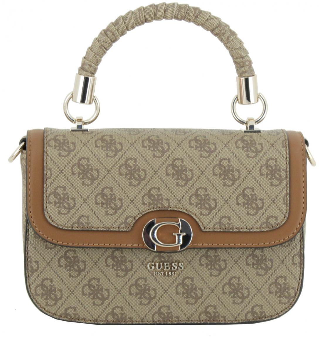 Guess Orlina Logo Top Handle Bag Latte beige braun Kurzgrifftasche