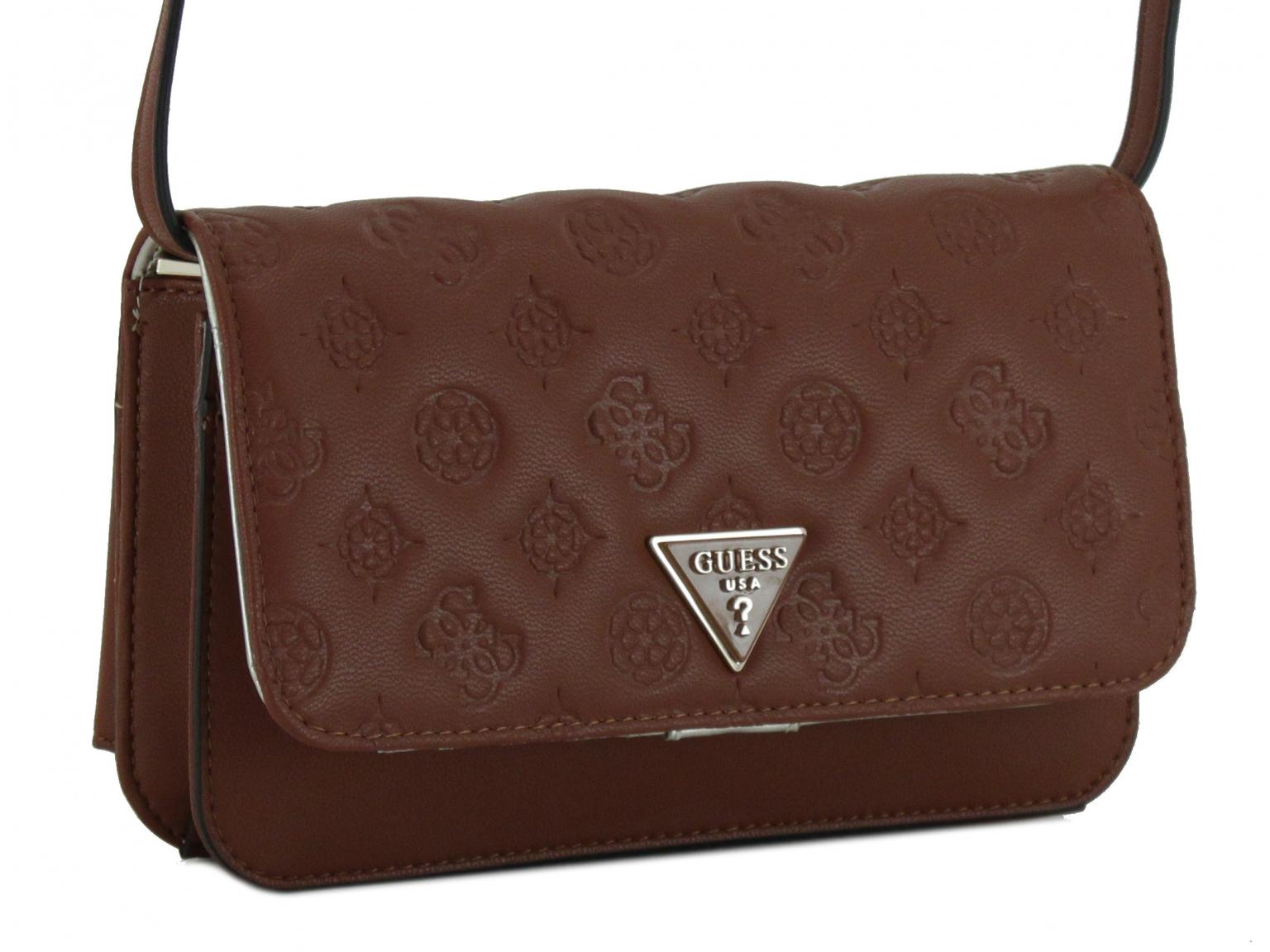 Guess Pochette braun Prägung Überschlag La Femme Cognac 