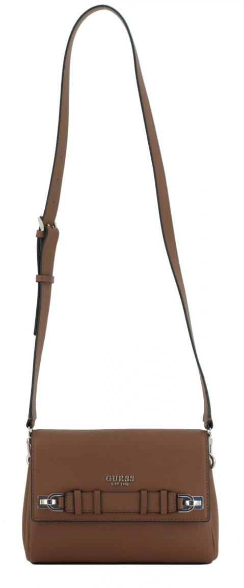 Guess Schultertasche Gregoria Crossbody Flap Cognac braun