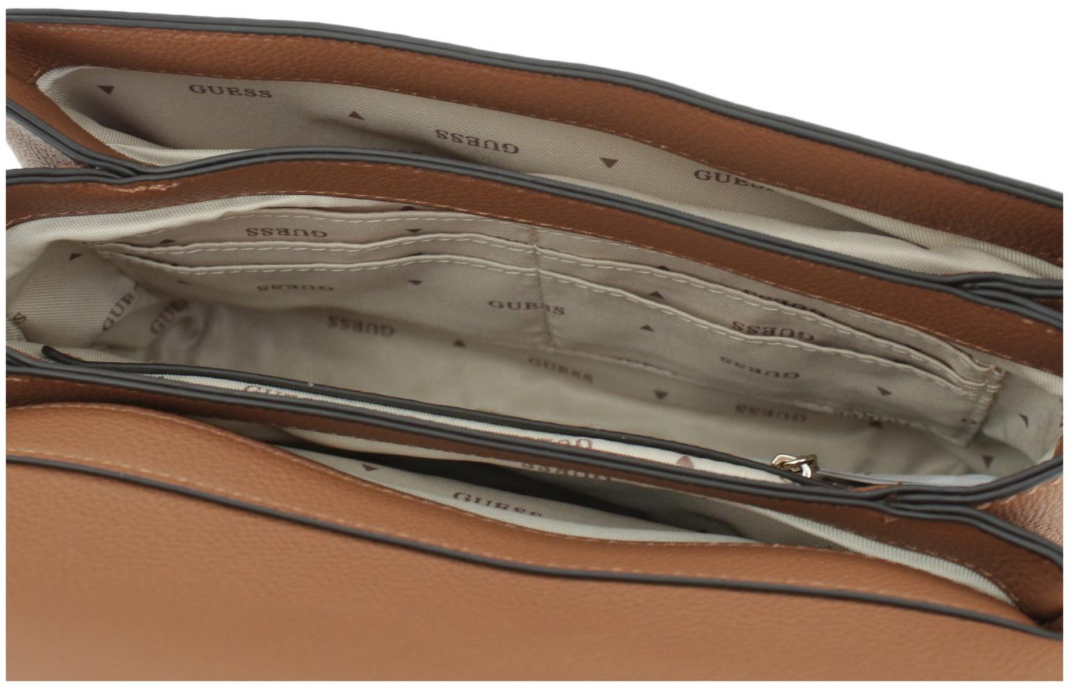 Guess Schultertasche Gregoria Crossbody Flap Cognac braun