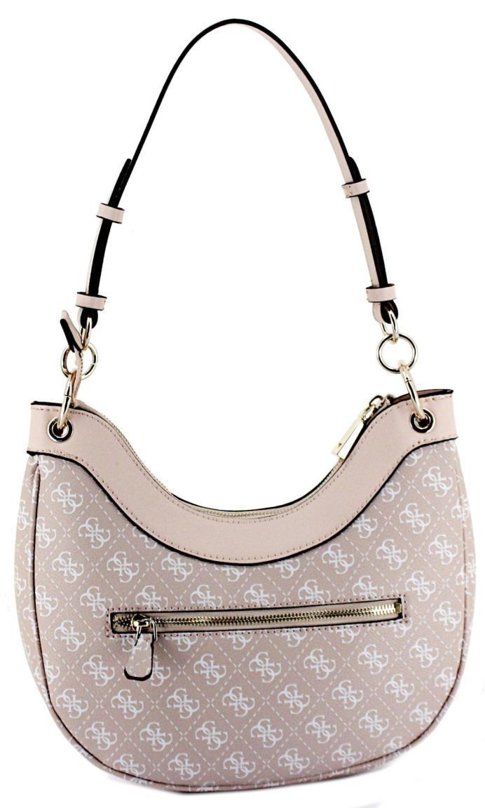 Guess Schultertasche Kasinta Initialienprint Rosa Bisquit Logo Multi Metallcharme