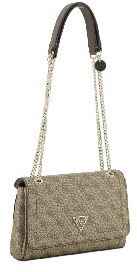 Guess Schultertasche Noelle Convertible Xbody Logoprint braun beige