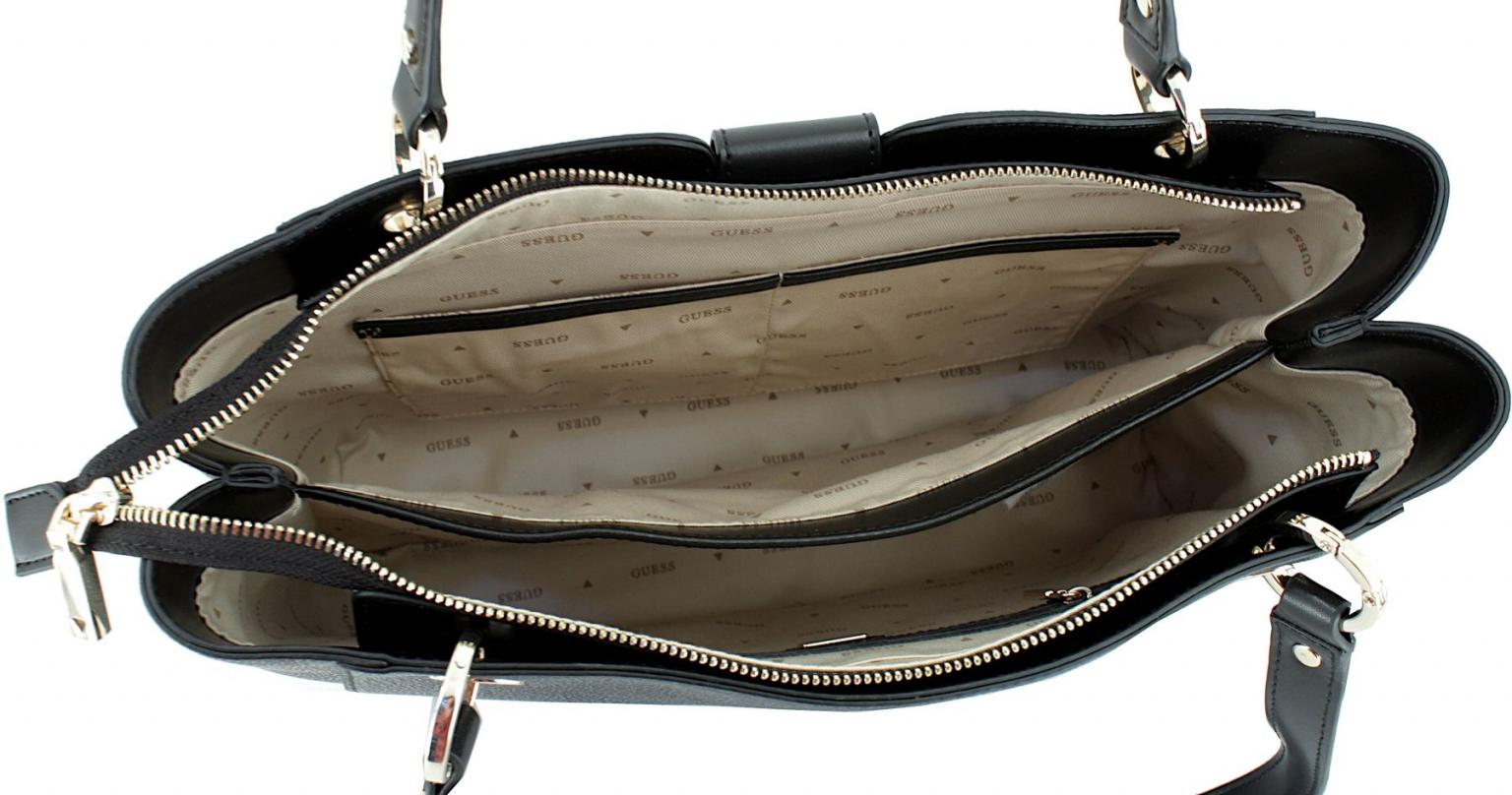 Guess Schultertasche Nolana Latte Logo Bone Alloverlogo
