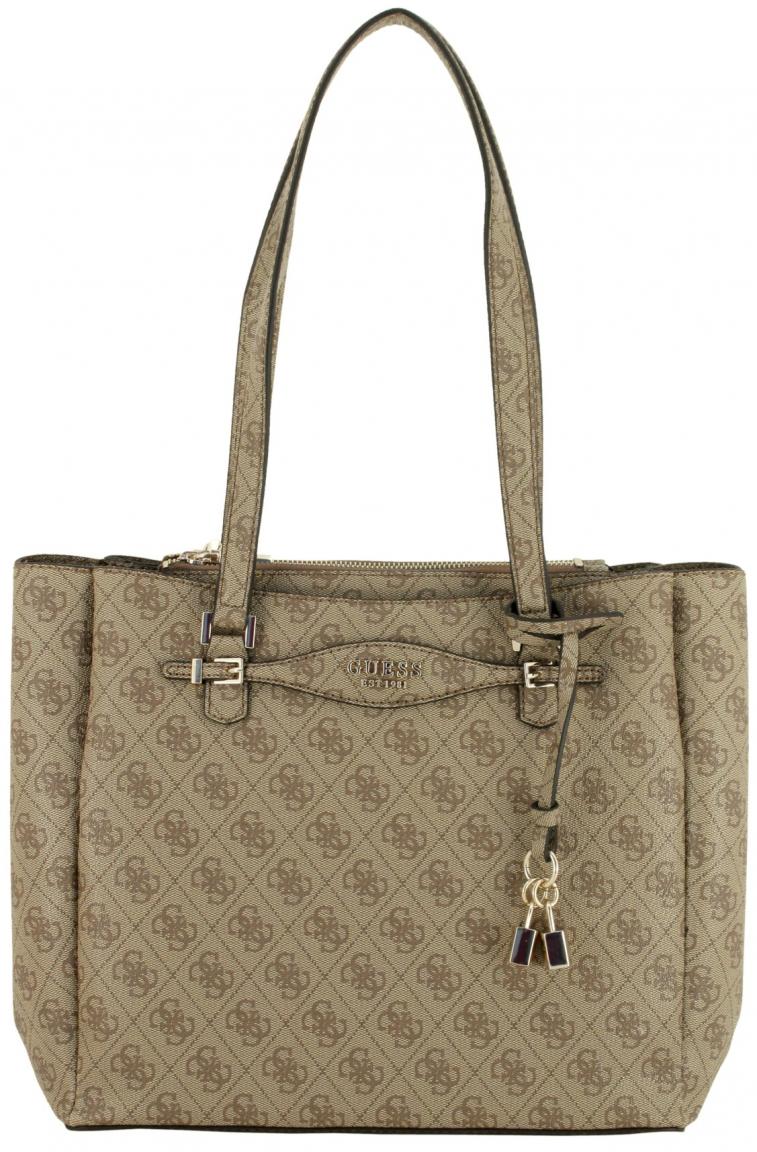 Guess Shopper Katya Coal Logo schwarz grau Multi Comp Tote