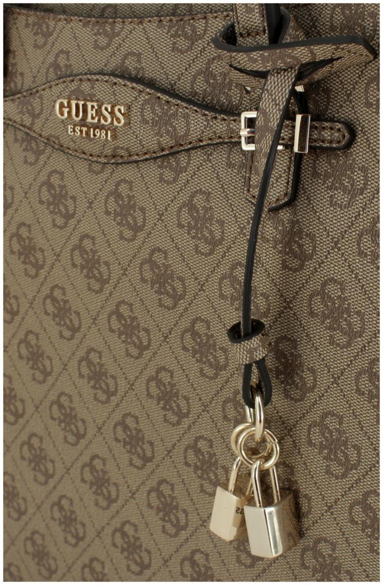 Guess Shopper Katya Coal Logo schwarz grau Multi Comp Tote