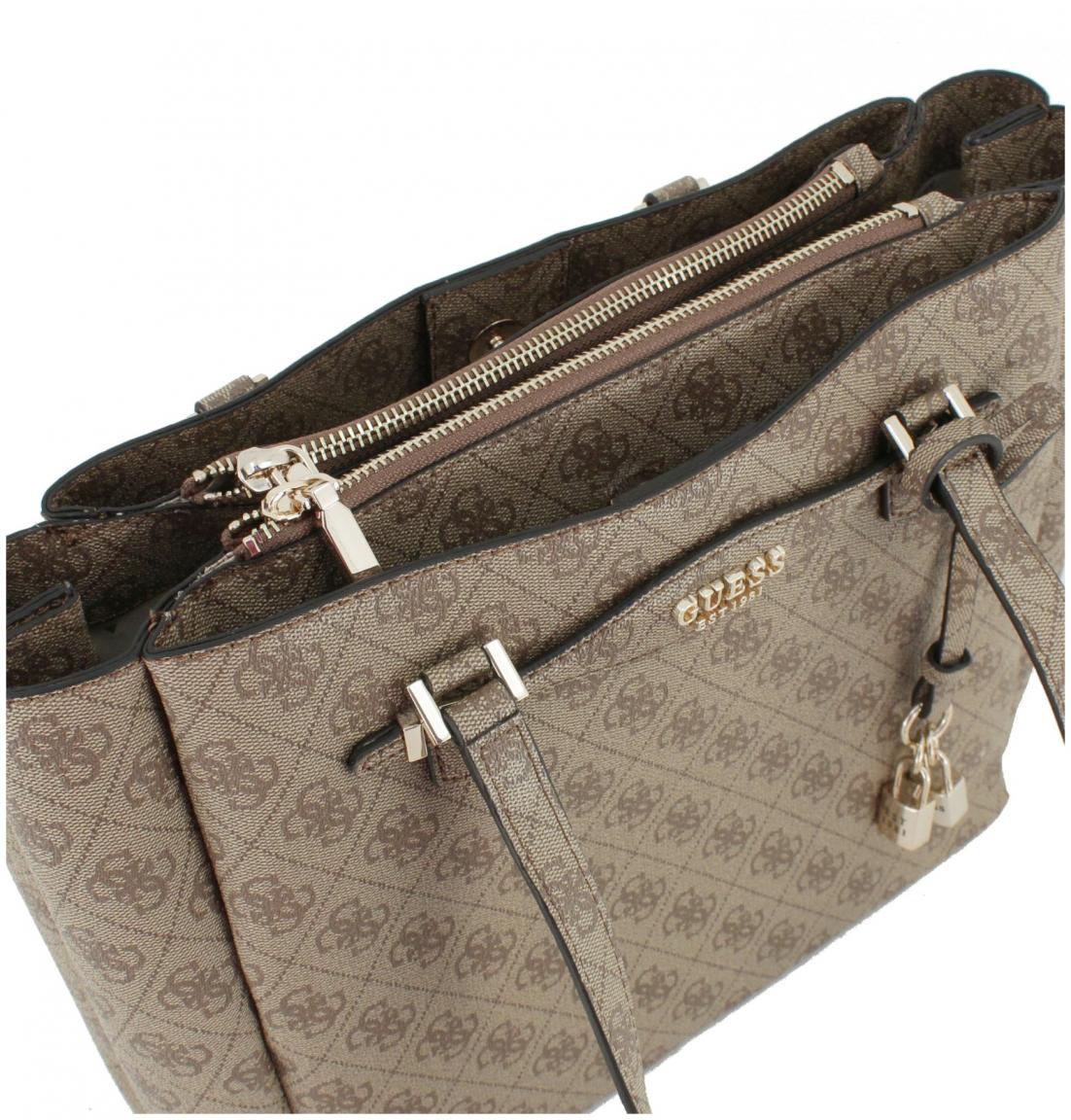 Guess Shopper Katya Coal Logo schwarz grau Multi Comp Tote