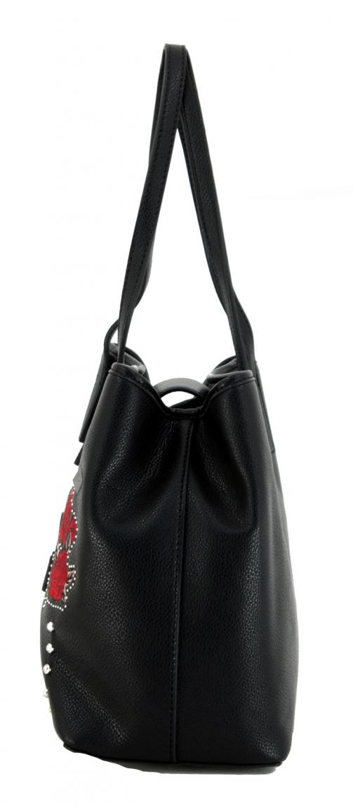 Guess Shopper Vikky Black Multi Nieten Rosen schwarz