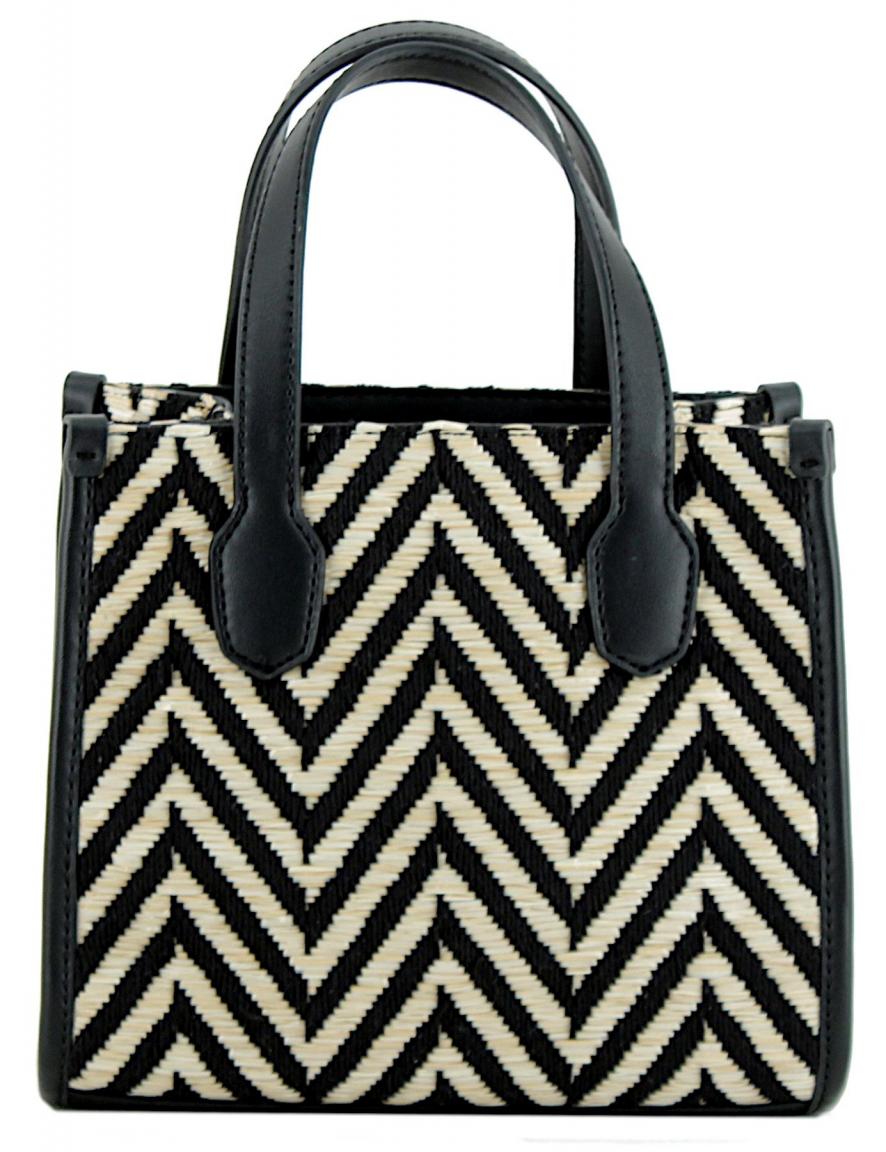 Guess Silvana Mini White Natur Bast Kurzhenkeltasche Crossover