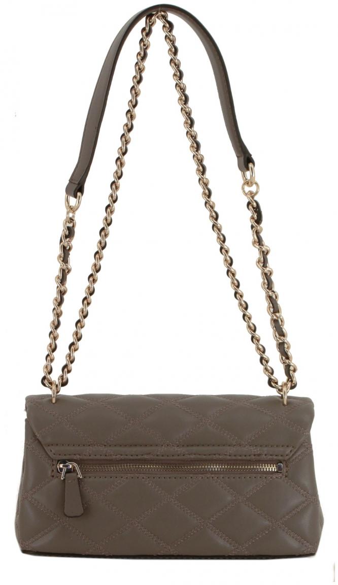 Guess Tamsin Baguette Tasche schwarz gesteppt Überschlag