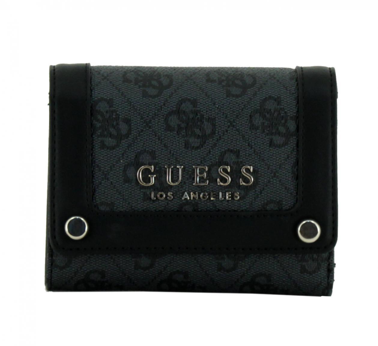 Guess Überschlagbörse Florence Coal schwarz grau Logo Nieten
