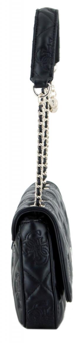 Guess Überschlagtasche Marieke Black Logo wattiert Kettenhenkel