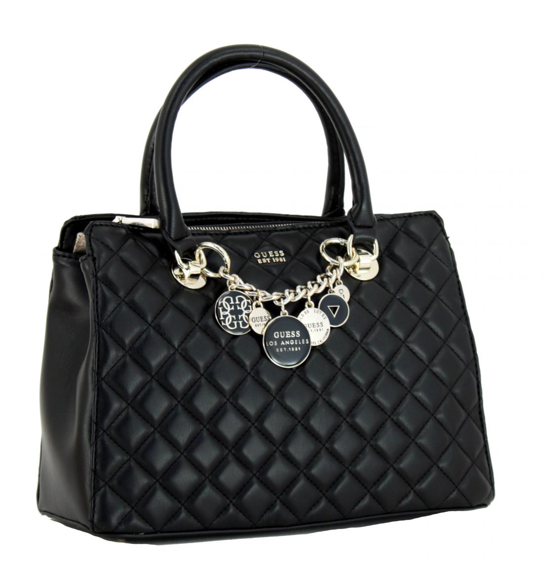 Guess Victoria schwarz Kurzgrifftasche gesteppt Kette