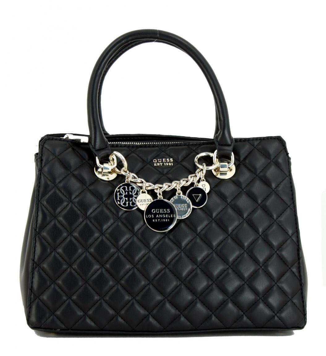 Guess Victoria schwarz Kurzgrifftasche gesteppt Kette