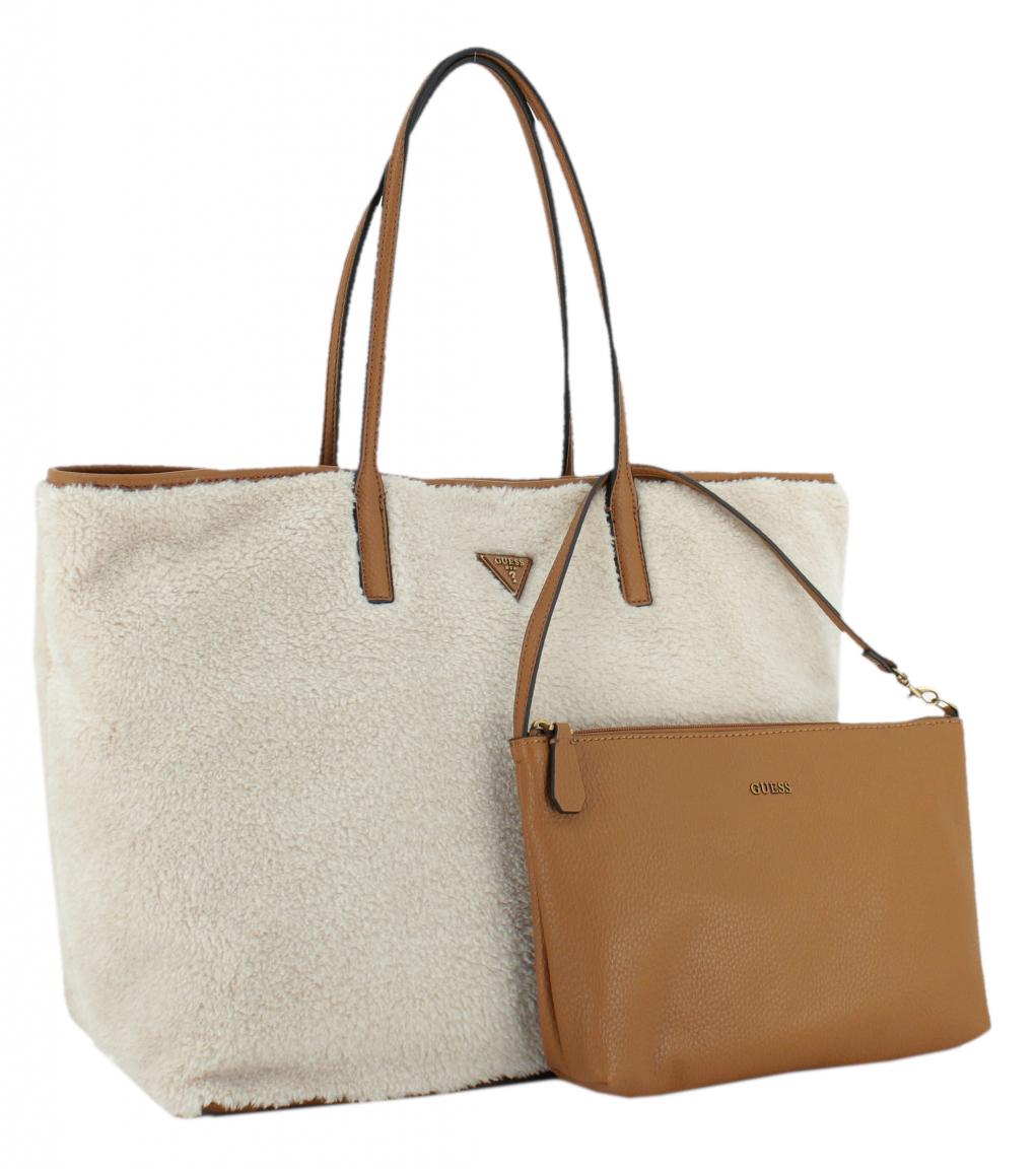 Guess Victtoria Shoppertasche variabel Teddyfell Natural Cognac