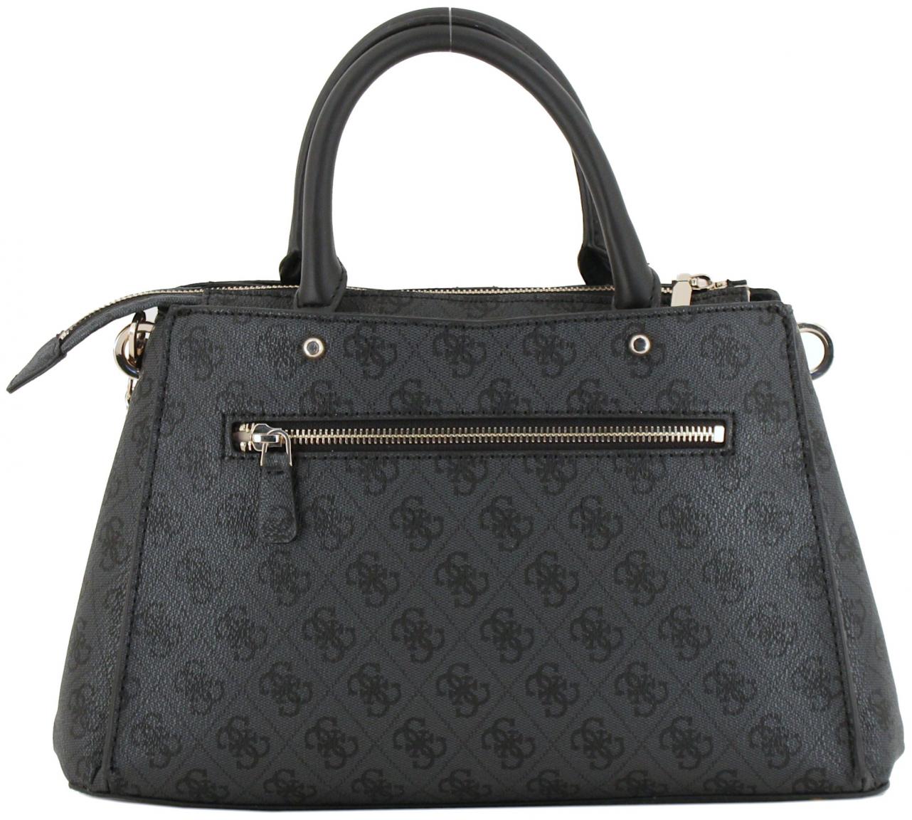 Guess Zamira Henkeltasche Dark Taupe Logo Alloverprint
