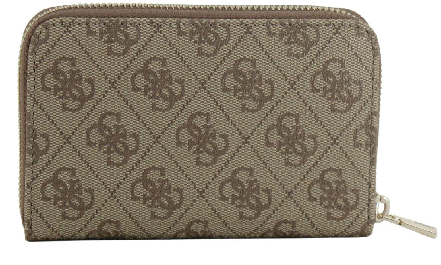 Guess Zipbörse Laurel SLG Latte Logo beige braun 4g Alloverprint