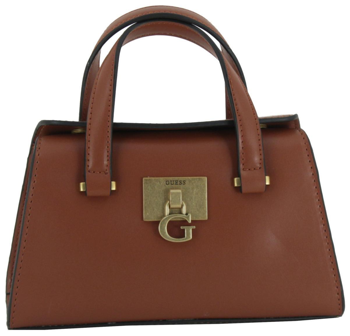 Guess kleine Damenhenkeltasche Whiskey Stephi Mini Braun