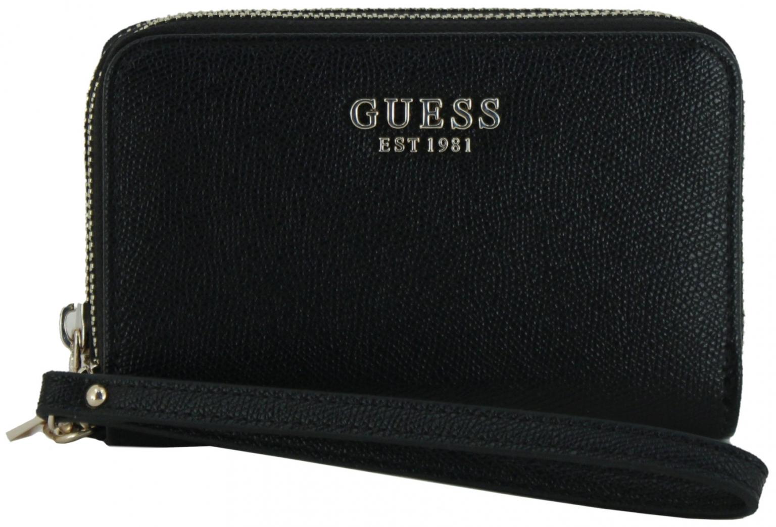 Guess zweigeteilte Geldtasche Amorette SLG Black Saffiano schwarz