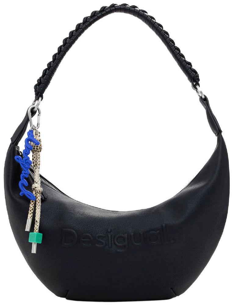Haldbmondtasche Desigual schwarz Logo Zante Webband